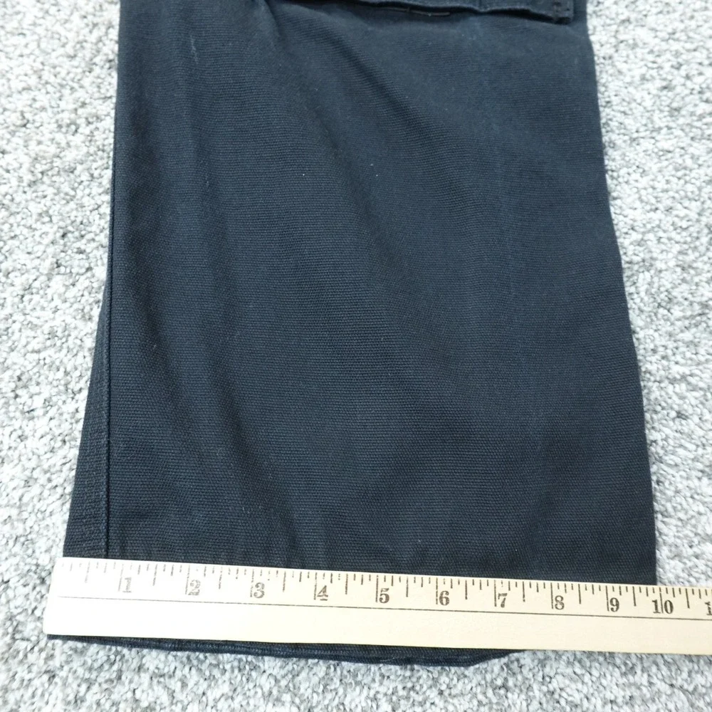 Duluth Pants Mens 48X34 Black Heavy Canvas Cargo Utility Double Knee Work Hiking